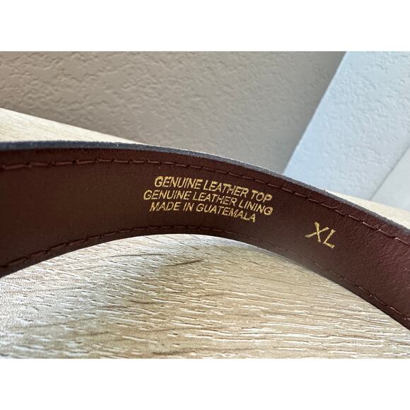 Brown Leather Belt - XL - 42" Length - Picture 6 of 11